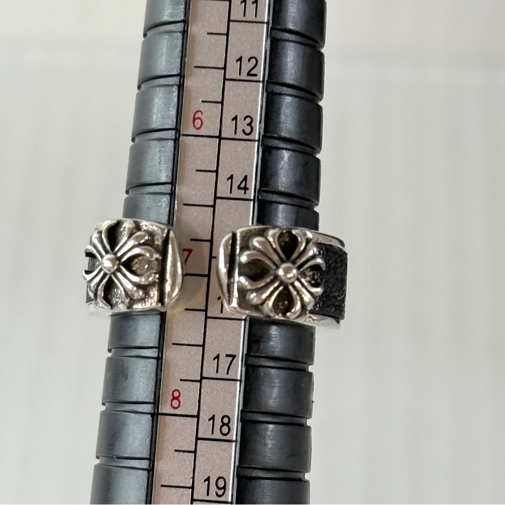 Silver-Tone Gothic Cross Statement Ring | Wide Te… - image 8